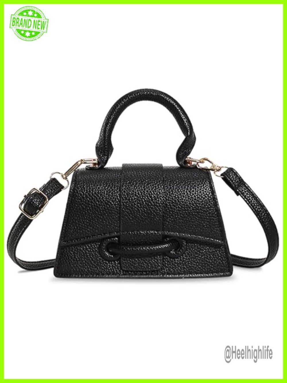 Mini Top Handle Handbag PU Leather Detachable Strap Crossbody Purse